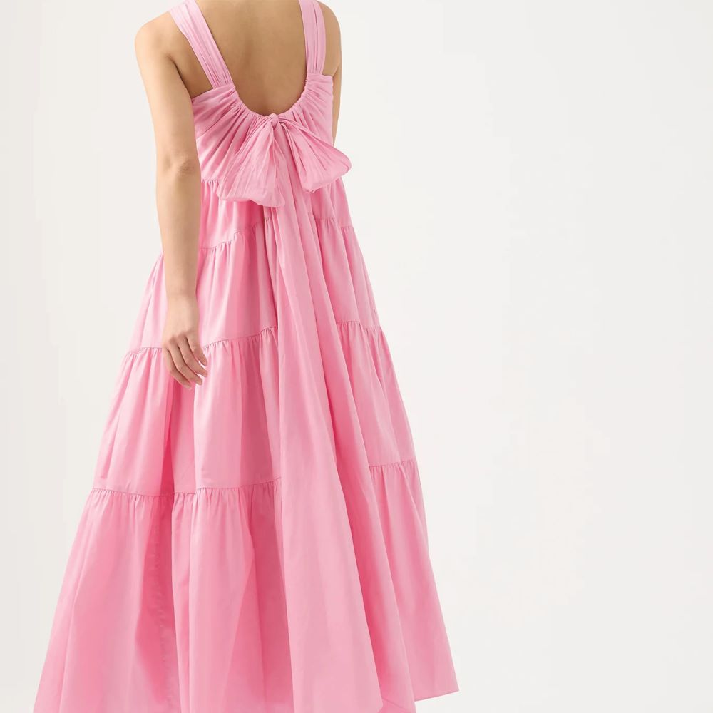 strapless open back dress Pandorea Layered Maxi Dress-CORAL CLAY / 4
