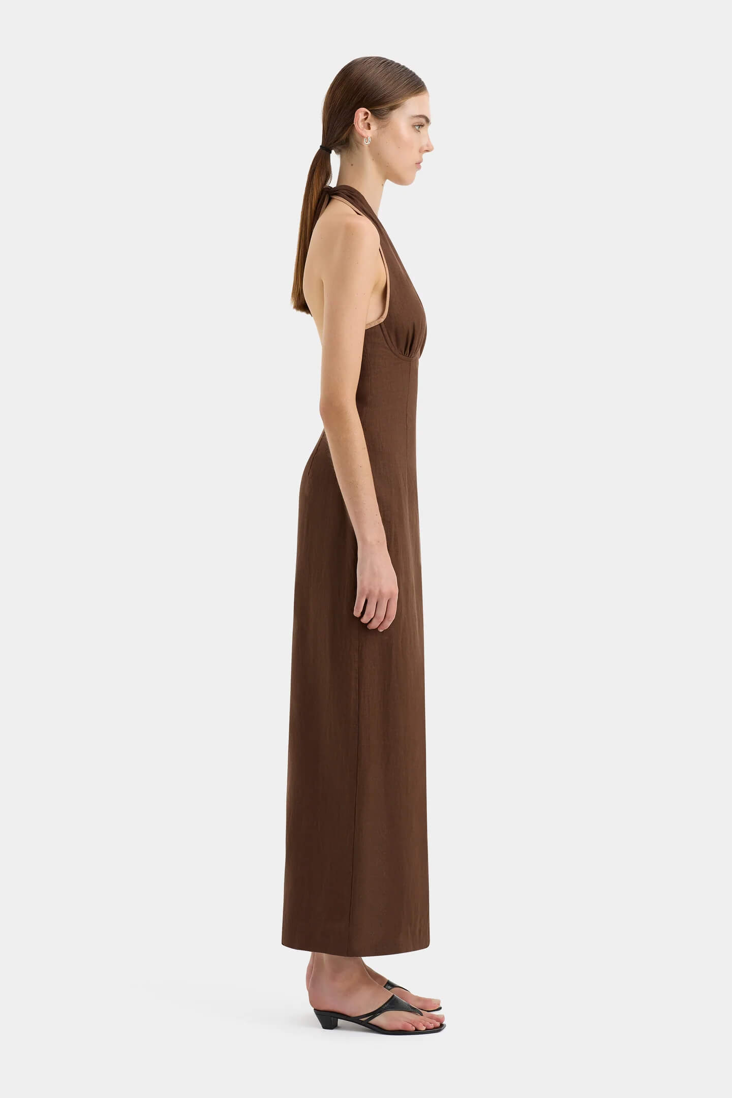 SIR Affogato Halter Dress Chocolate Size 0