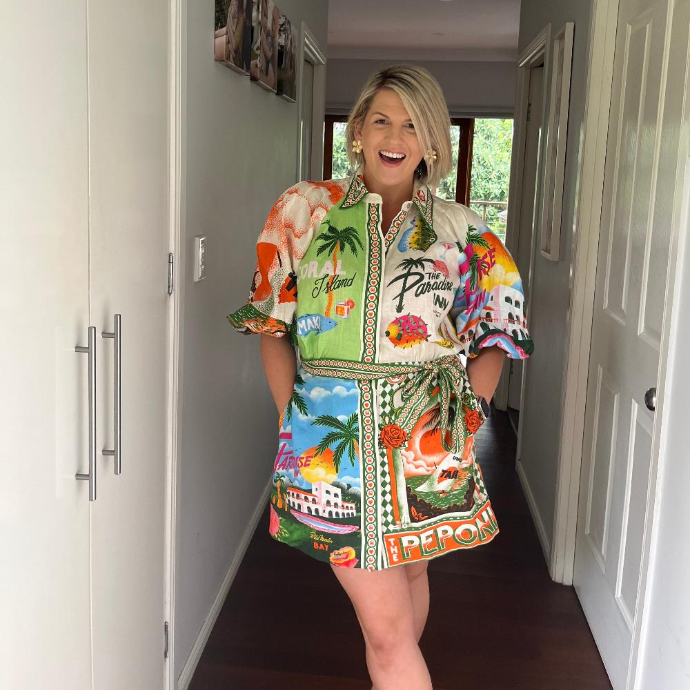 alemais paradiso mini dress Alemais Paradiso Mini Dress Multi Print Size 14