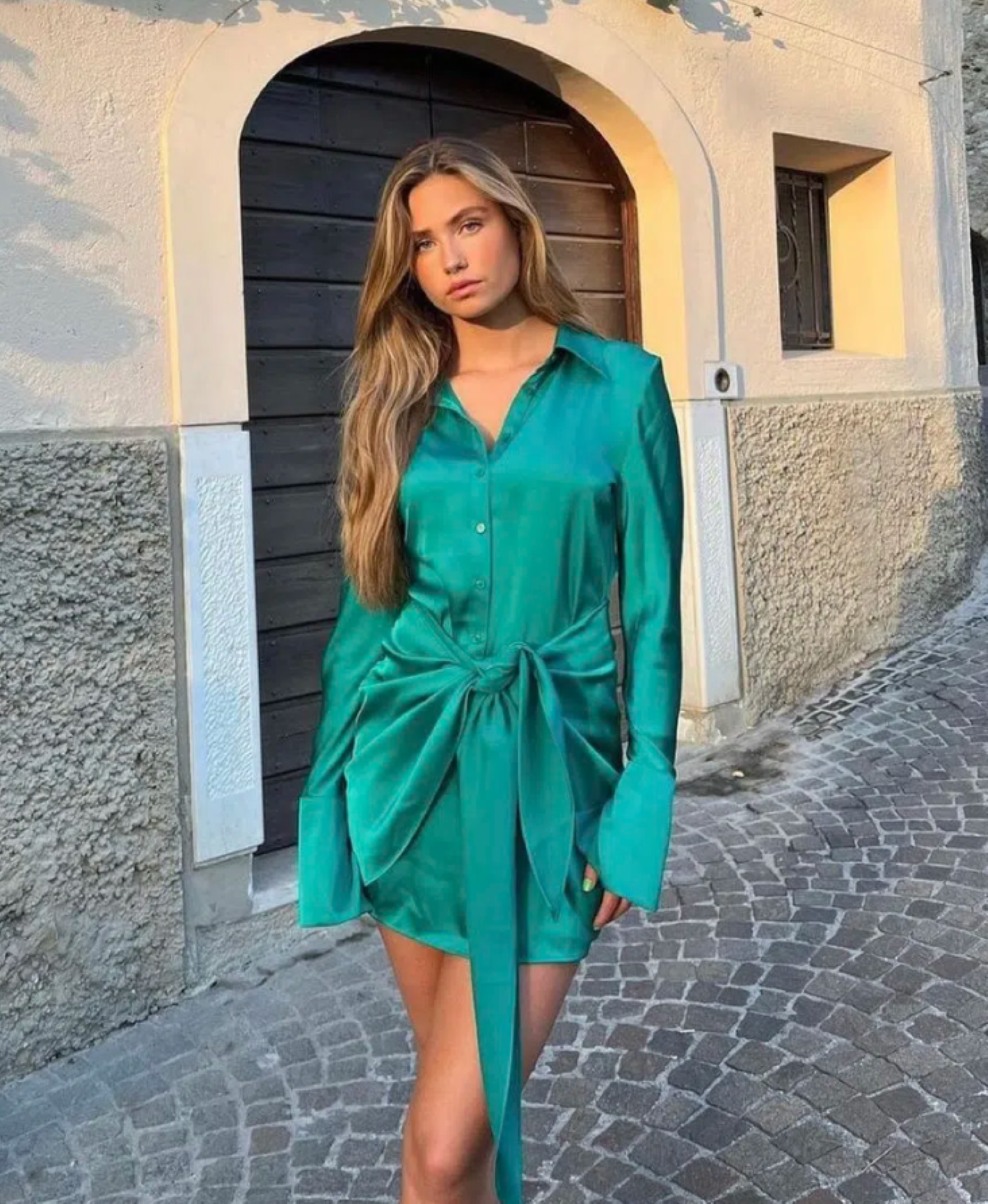 rat and boa green dress Serafia Dress Green main image 1