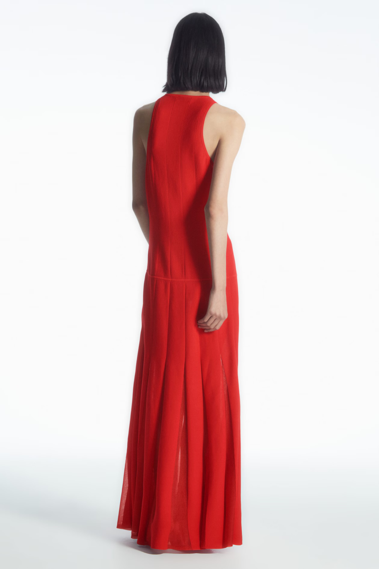 strapless open back dress Jersey Cowl Neck Backless Maxi Dress in Ivory main image 0