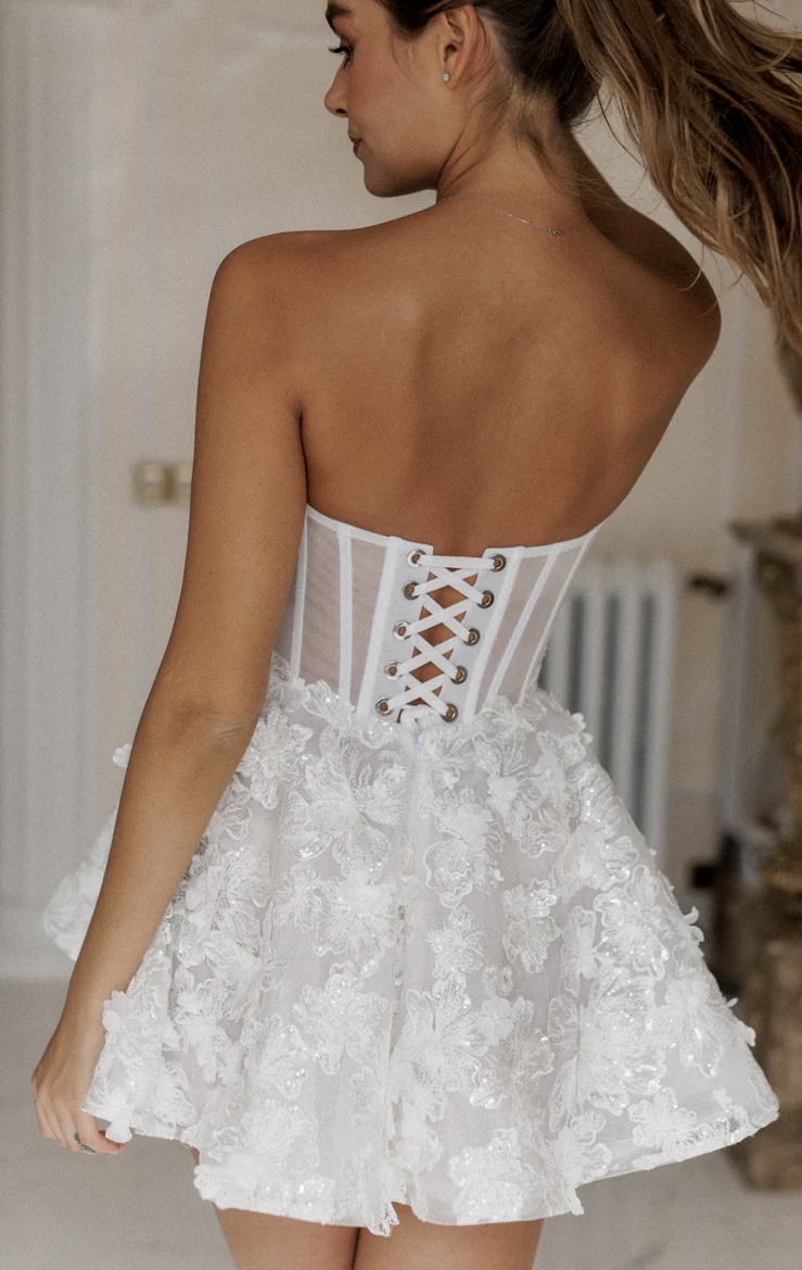 Rosie Etienne Camille Mini Dress White Size 10 & 12