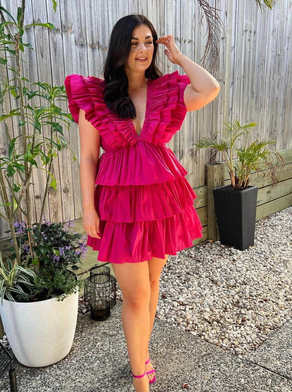 aje mini dress pink Aje Violette Bubble Hem Mini Dress  Pastel Pink  Rent a Dress
