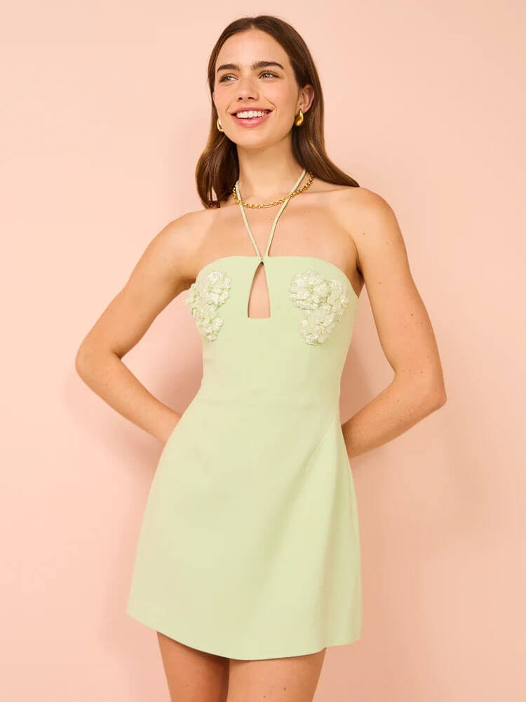 slim fit dress slacks Rachel Gilbert Juno Gown Dress Green (For Hire) – EKOLUV main image 0