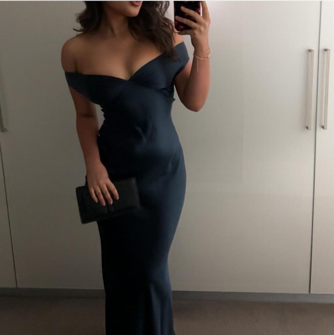 natalie rolt off shoulder dress strapless open back dress Natalie Rolt Winona Gown in Black  The Closet  Collective Hire