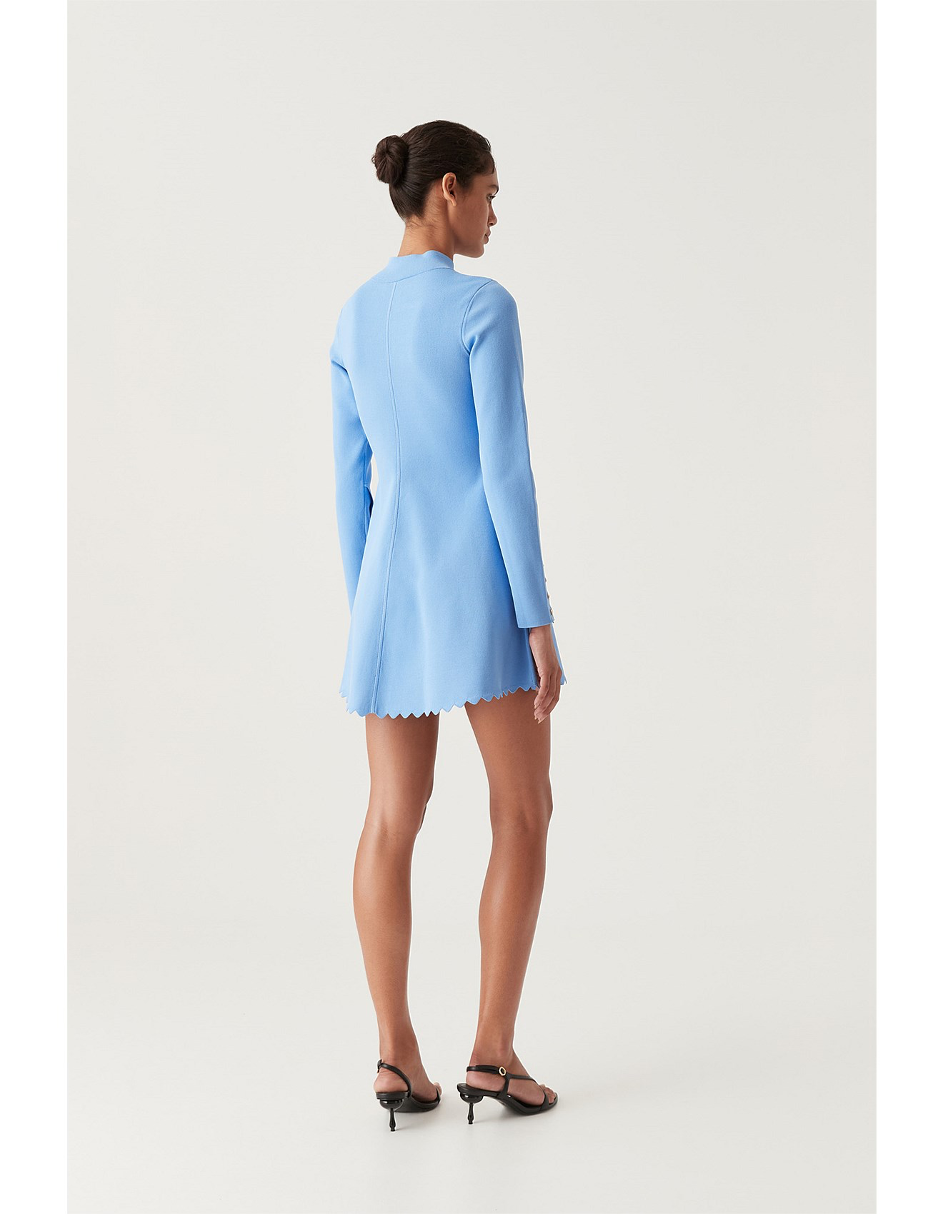 Aje Harmony Knit Mini Dress Mist Blue Size 8