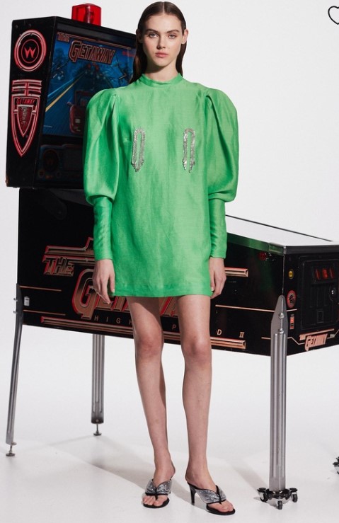 Alemais Dazzle Mini Dress Green Size 6