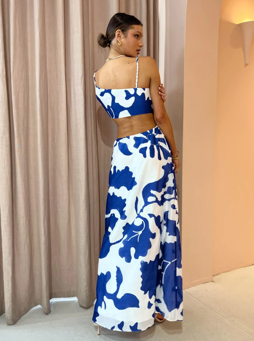 sir the label vivi asymmetrical cut out dress SIR Vivi Asymmetrical Cut Out Dress Blue Size 1