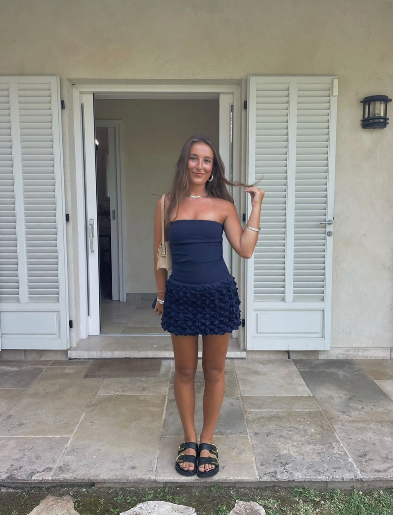 Ance Gria Paloma Mini Dress Blue Size 8