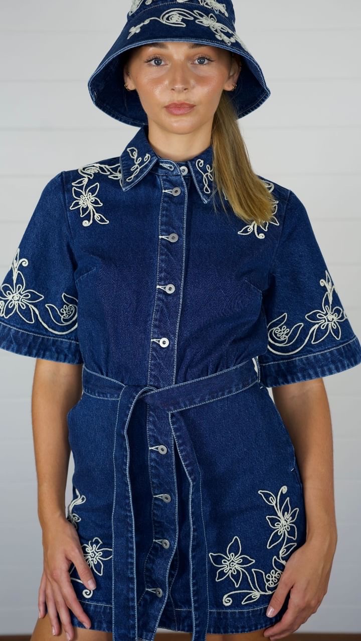 Alemais Carmen Mini Dress Denim Size 10