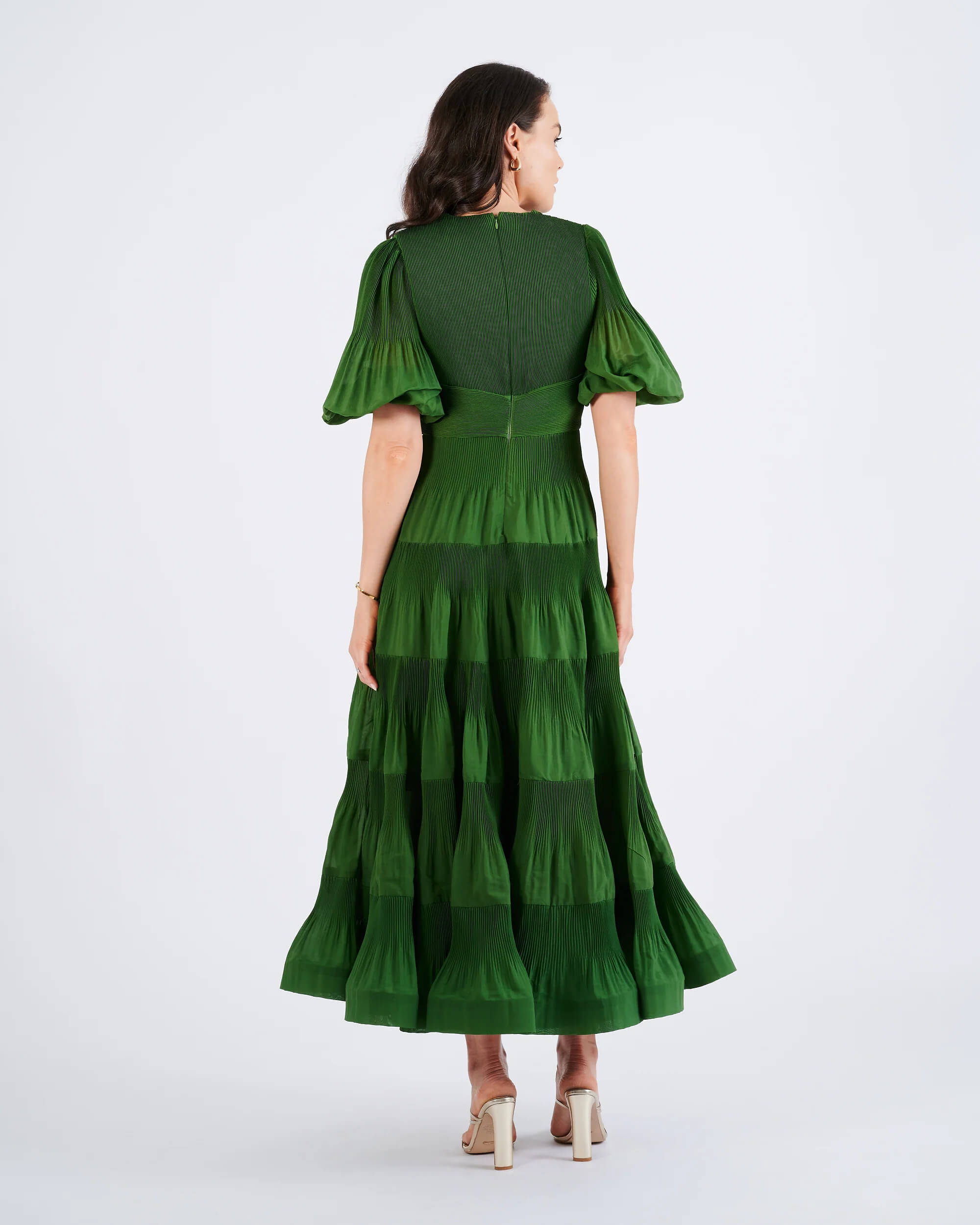 Zimmermann Pleated Midi Dress Green Size 1