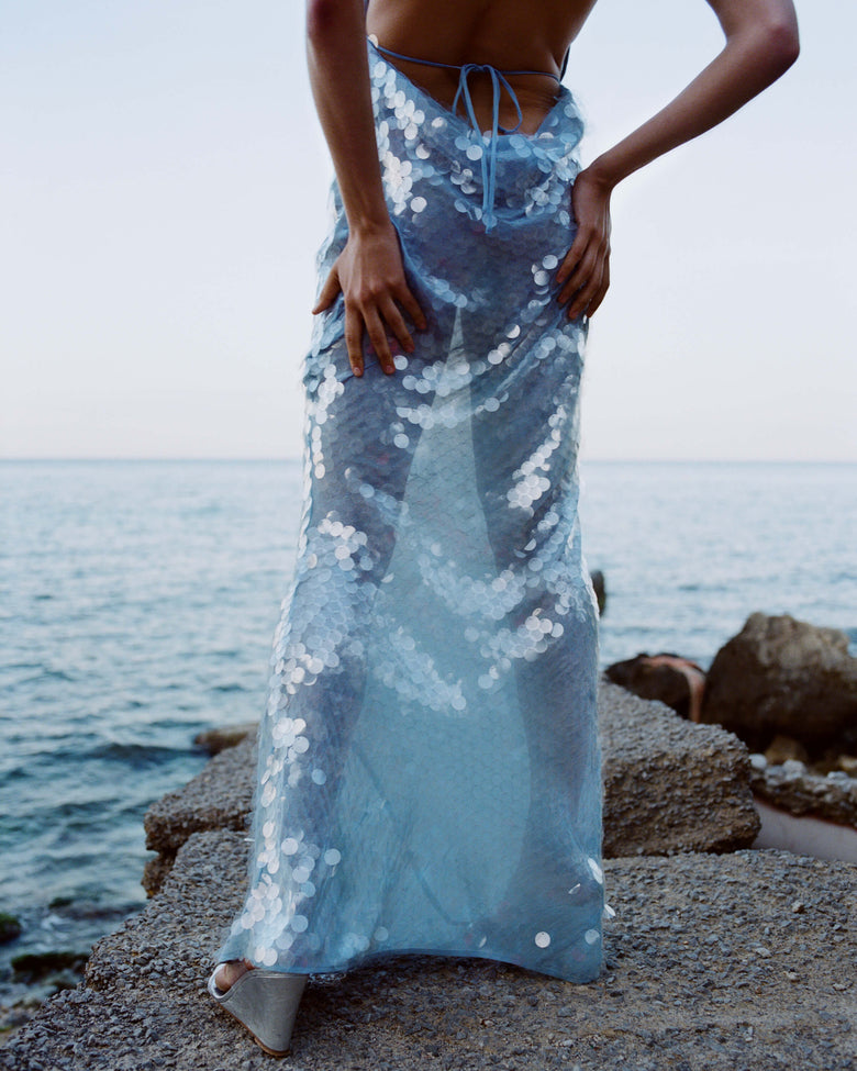 rat and boa blue sequin dress RAT & BOA