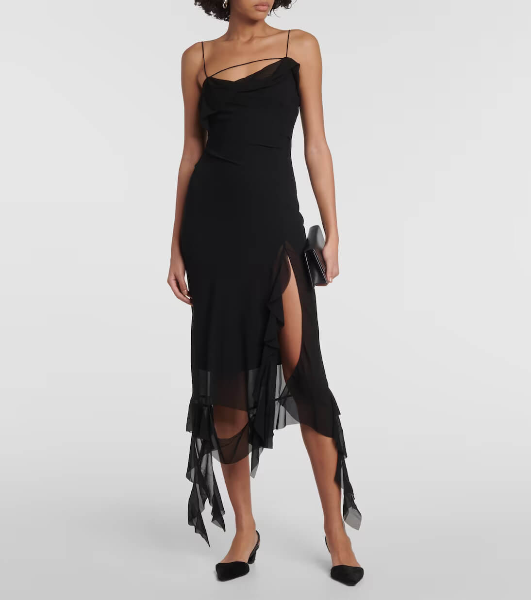 asymmetric layered ruffled chiffon midi dress by acne studios Rent Acne Studios Blue Dress US 2