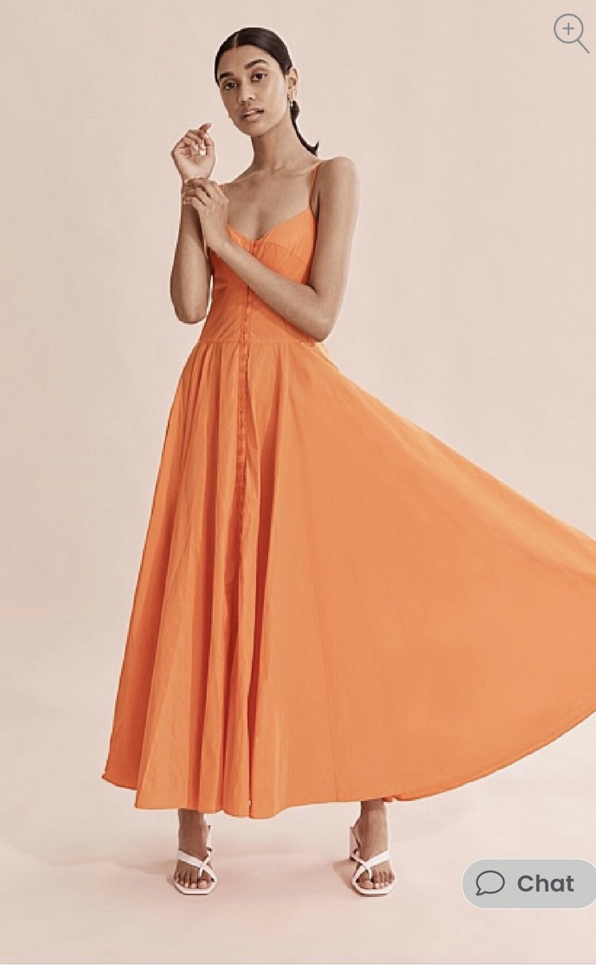 Country Road Orange Maxi Button Slip Dress Size 8 - DOESN'T MEET $300 RRP  REQUIREMENT