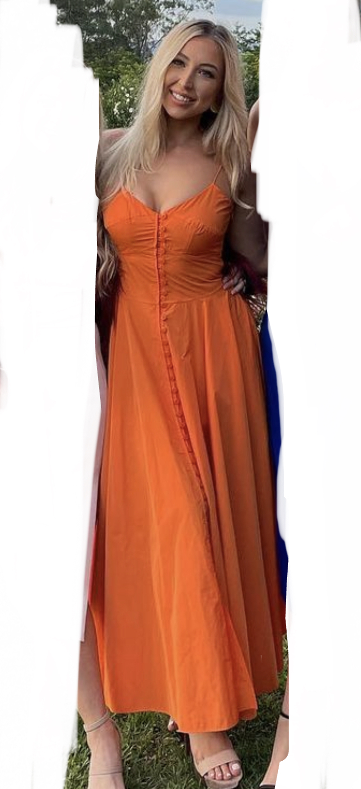 strapless open back dress Orange V Neck Pleated Button Midi Dress & Reviews - Blue - Dresses main image 0