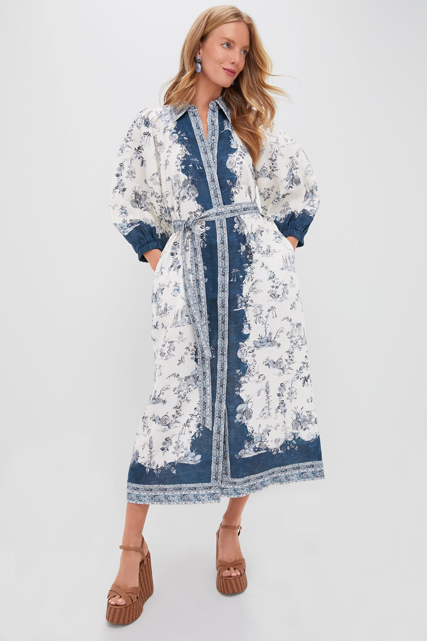 alemais casa midi dress ALEMAIS Casa Belted Midi Shirtdress