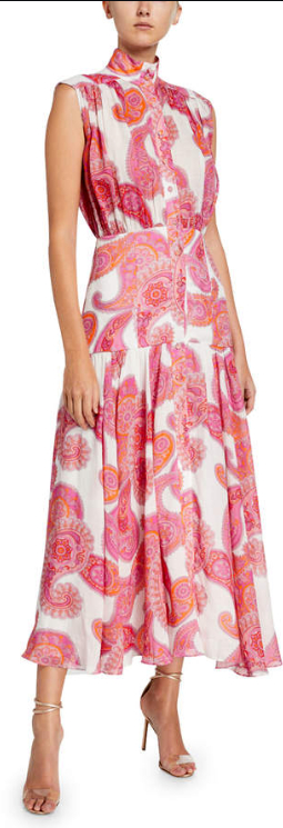 green emerald velvet dress Zimmermann Peggy Sleeveless Shirt Dress Magenta Ivory Paisley