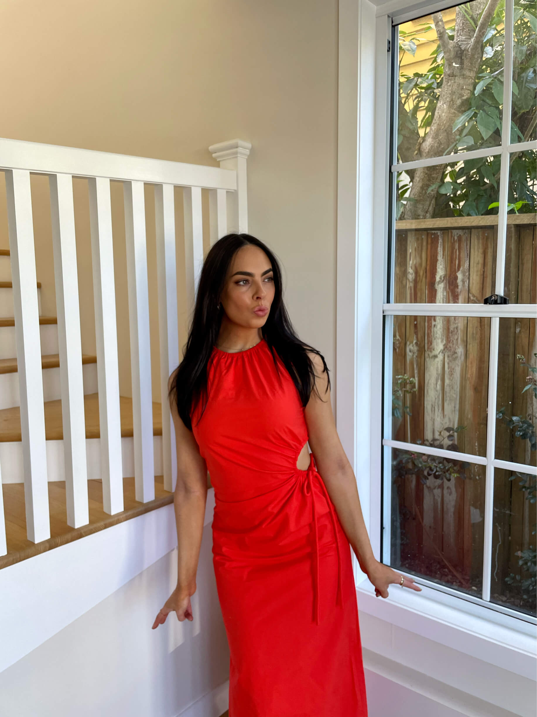 SIR Anja Cut Out Dress Red Size 1 & 2