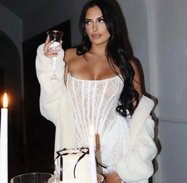 Heiress Beverly Hills Lace Corset Draped Mini Dress White Size XS, S & M