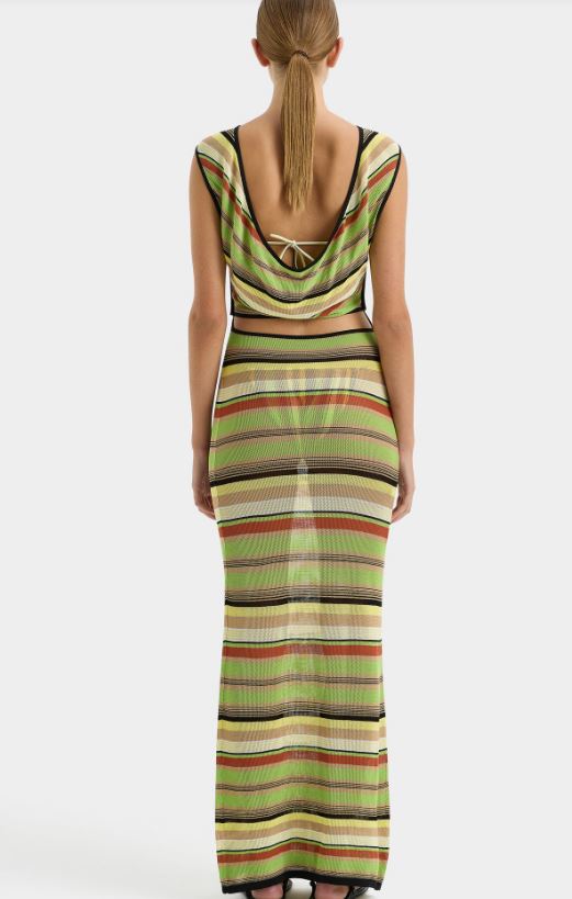 sir green stripe dress Olivia Green Button Up Maxi Dress main image 1