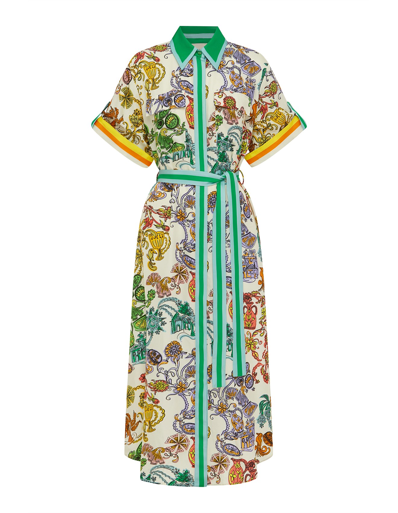 alemais fiesta shirt dress Rosie Assoulin - Rosie Assoulin Fiesta Shirt Dress in White 2