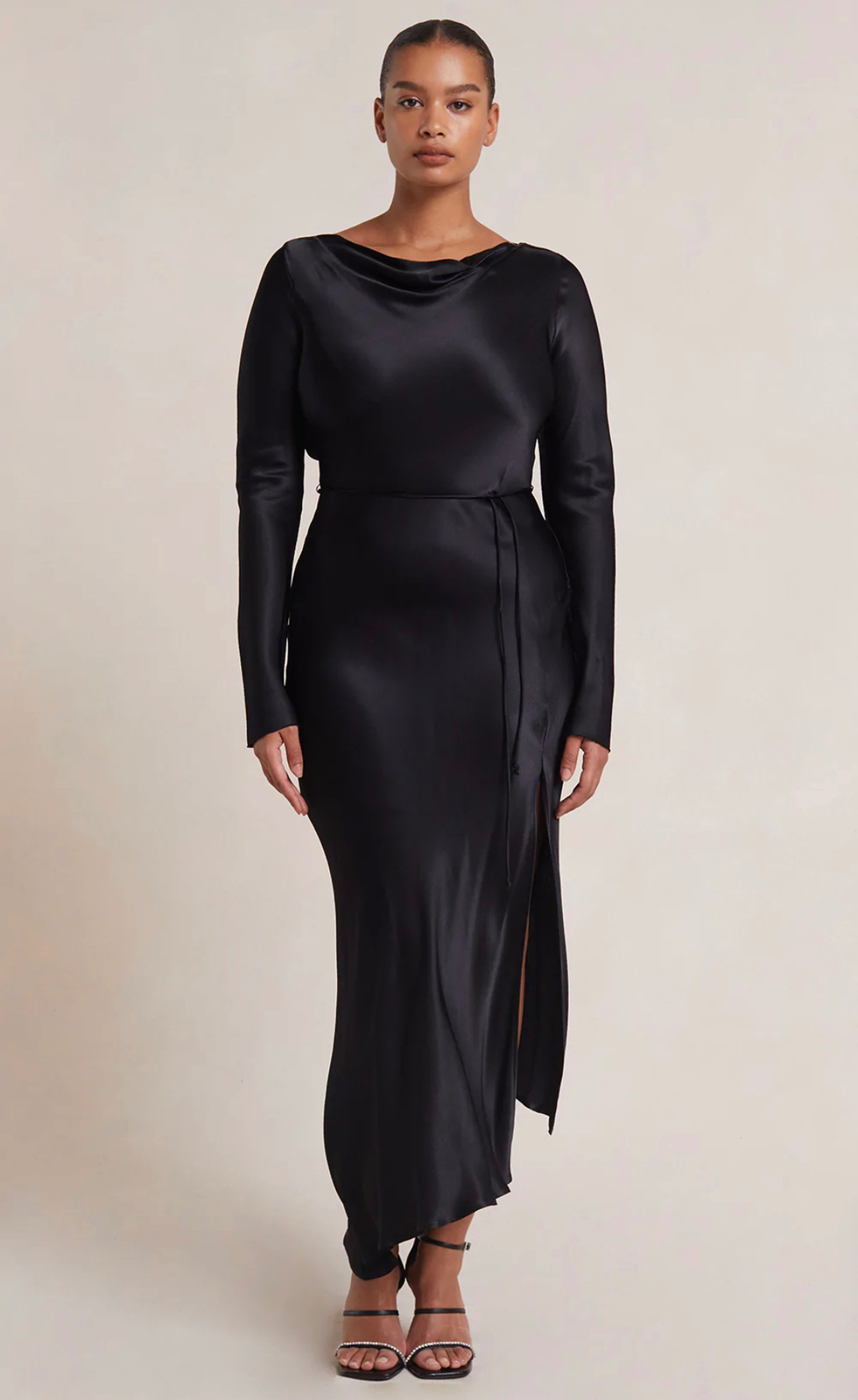 cowl neck cocktail dresses Windsor Coleen Slit Formal Dress in Rust | Size: S Quantity:1 pair Draped detailing gypsy floral dress 7 For All Mankind