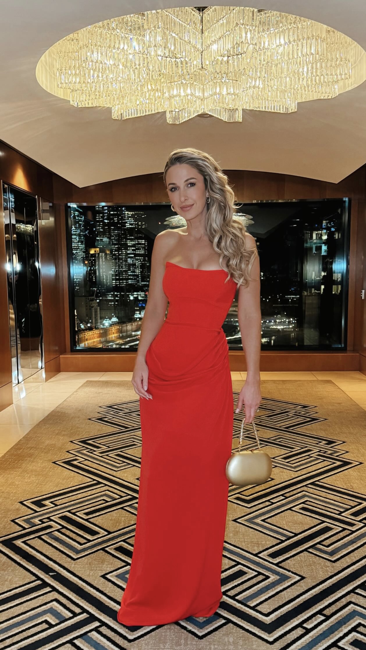 open lace back dress Swish Dot Couture Gown in Red