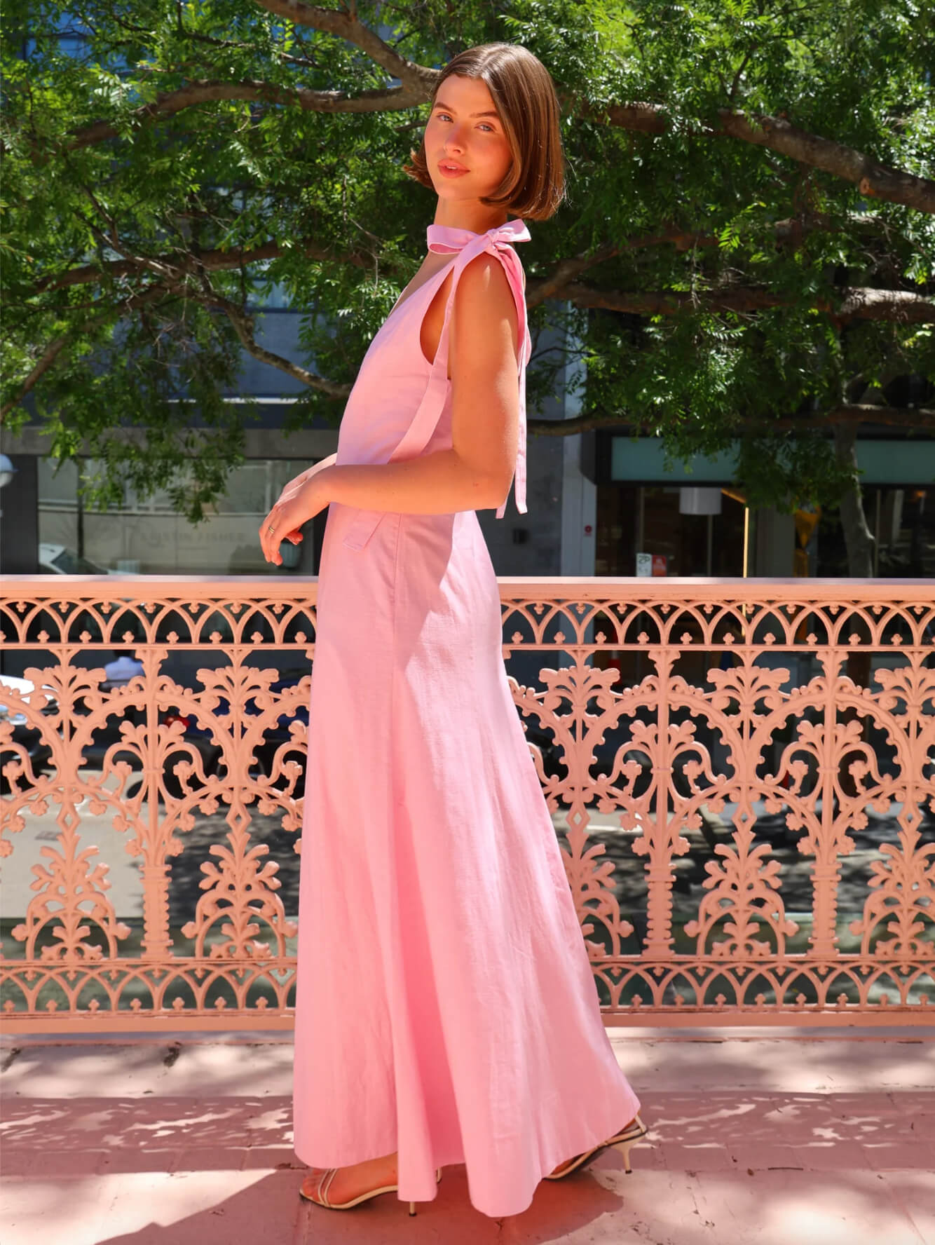 by nicola pink dress By Nicola - Fiesta Off Shoulder Maxi Dress - Candy