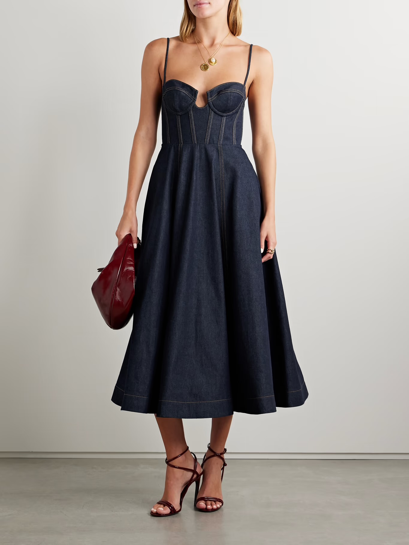 cheap plus size denim dresses Blue Plus-Size Long-Sleeve Bodycon Dress Pre-Order Payment Options:FULL PAY | $3949 Due Now | Free ConUS Shipping and functional chest pockets priority-02-ribbon-bouquet-bodice-ankle-gown-champagne-pink-multi The Vampire's Wife Is