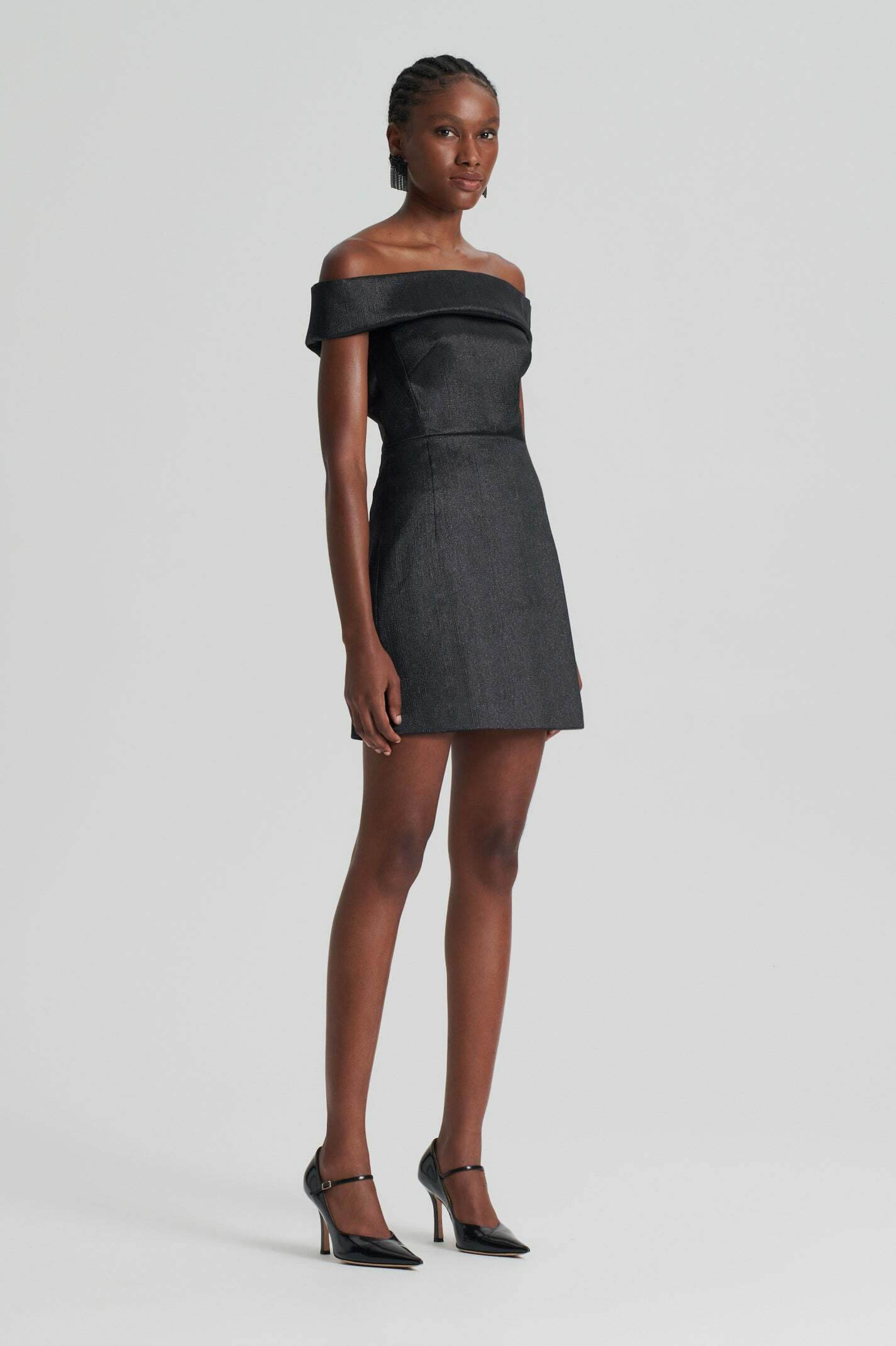 Scanlan Theodore Tinsel Mini Dress Black Size 8