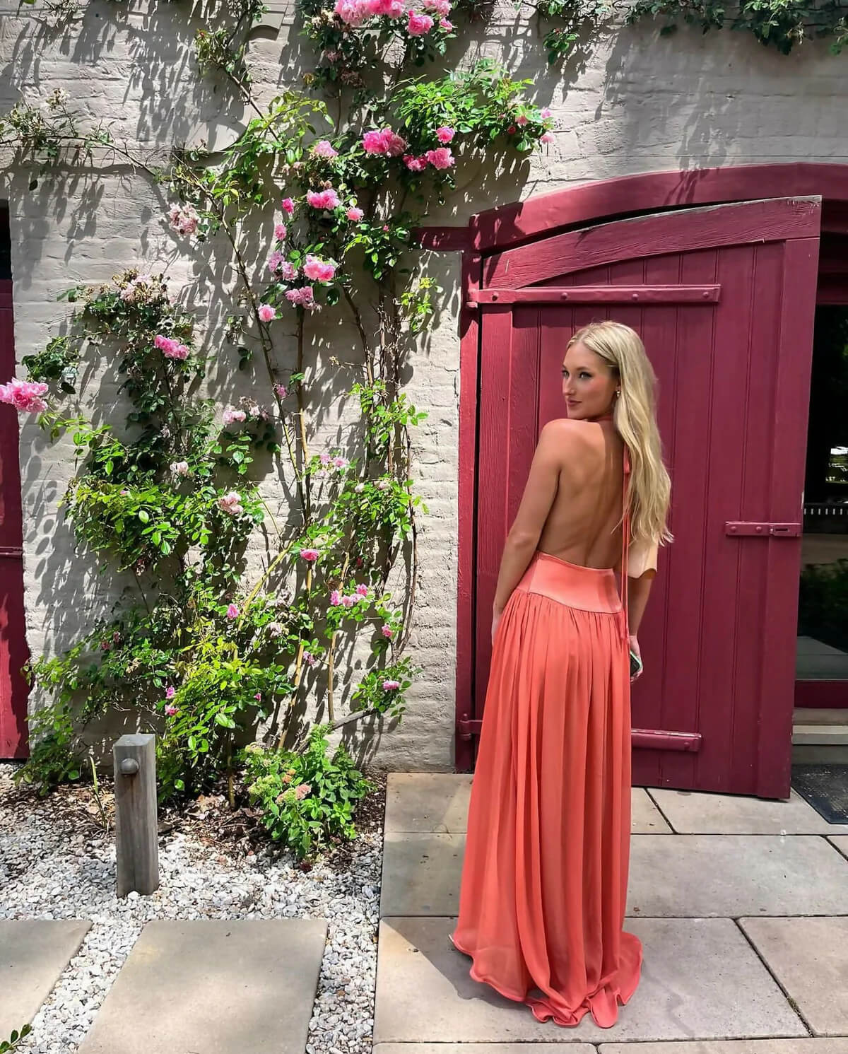 Arcina Ori Serena Maxi Dress Coral Size XS