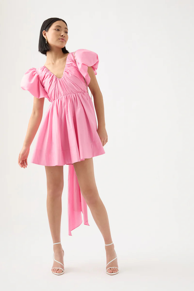 aje pink bow dress Aje. Gretta Bow Back Mini Dress in Ballet Pink