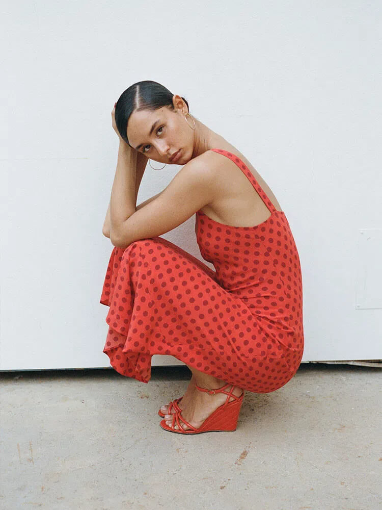 realisation par allegra dress red The Allegra dress in Aura